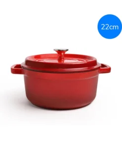 CIC2205, CIC2405 - Nồi Gang 2 Tay Cầm Có Nắp, Đường Kính (22cm, 24cm) - 2 Màu (Đỏ, Trắng) - LocknLock Cần Thơ