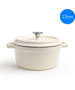 CIC2205, CIC2405 - Nồi Gang 2 Tay Cầm Có Nắp, Đường Kính (22cm, 24cm) - 2 Màu (Đỏ, Trắng) - LocknLock Cần Thơ