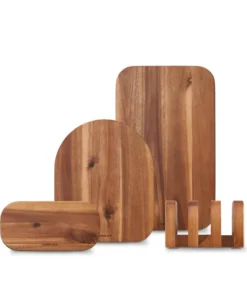 CKD075S4 - Bộ Thớt Gỗ Acacia Với Đế Giữ 408x240x120 mm - Màu Tự Nhiên - LocknLock Cần Thơ