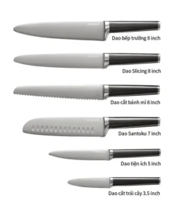 CKK804 - Bộ Dao 7 Món Lock&Lock Gồm 6 Dao, 1 Khối Đỡ Dao Nam Châm Bằng Gỗ - Màu Nâu - LocknLock - LocknLock Cần Thơ