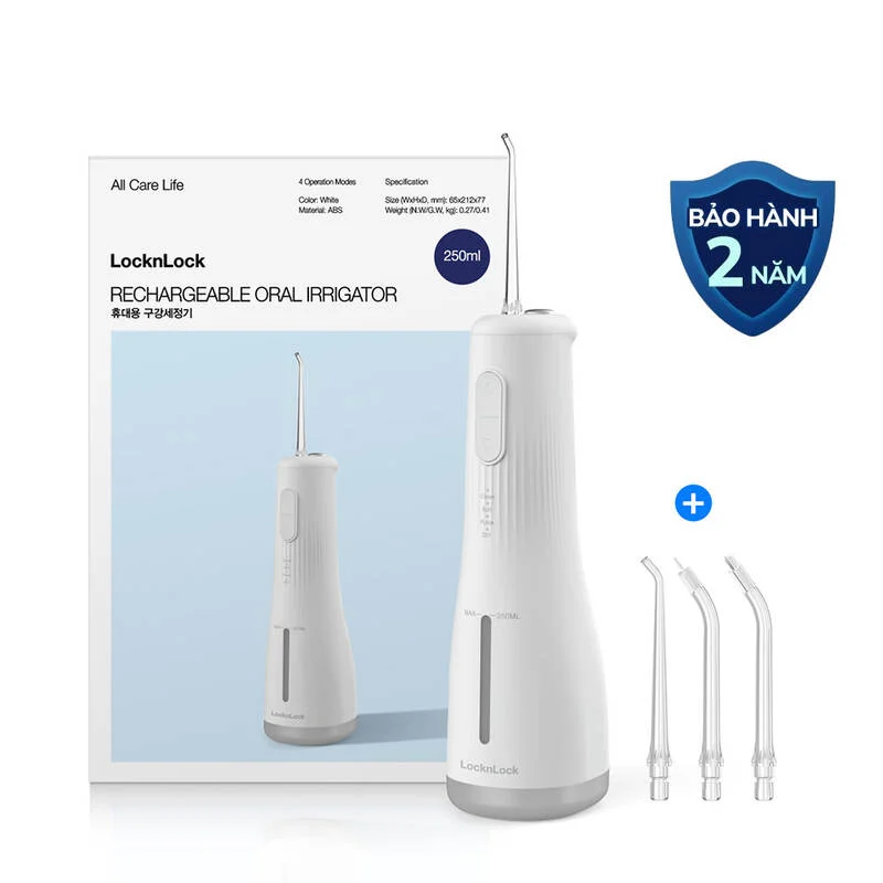 ENR154WHT - Máy Tăm Nước LocknLock Rechargeable Oral Irrigator 3.7V, 8W, 250Ml - Màu Trắng - LocknLock Cần Thơ