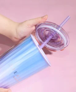 HAP522 - Ly nhựa 2 lớp LocknLock kèm ống hút Dream star Double wall cold cup 750ml 2 Màu - (Màu xanh dương, Màu tím) - LocknLock Cần Thơ