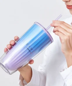 HAP522 - Ly nhựa 2 lớp LocknLock kèm ống hút Dream star Double wall cold cup 750ml 2 Màu - (Màu xanh dương, Màu tím) - LocknLock Cần Thơ