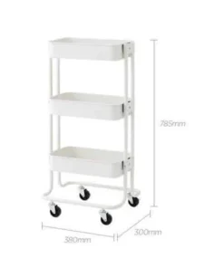 INP743WHT - Kệ để đồ 3 tầng nhà bếp có bánh xe - Màu trắng - LocknLock Cần Thơ