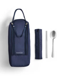 Alternative view of LHC8052S01 - Bộ Hộp Cơm Giữ Nhiệt Locknlock Pump Vacuum Lunch Box (300Mlx2, 500Mlx1, Bộ Đũa Và Thìa, Túi) - Màu Xanh Navy