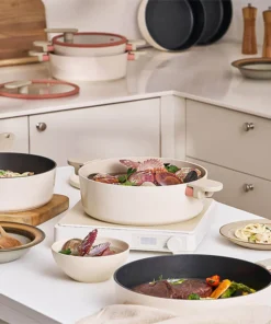 CAS/CAC/CAL - Nồi chống dính Suit Bric LocknLock màu ivory - 4 size (18cm, 20cm, 22cm, 24cm) - LocknLock Cần Thơ