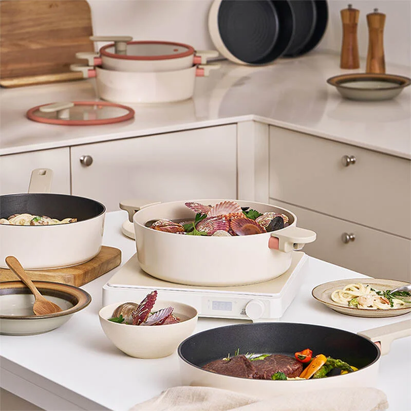 CAS/CAC/CAL - Nồi chống dính Suit Bric LocknLock màu ivory - 4 size (18cm, 20cm, 22cm, 24cm) - LocknLock Cần Thơ