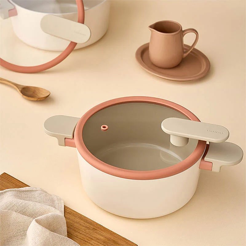 CAS/CAC/CAL - Nồi chống dính Suit Bric LocknLock màu ivory - 4 size (18cm, 20cm, 22cm, 24cm) - LocknLock Cần Thơ