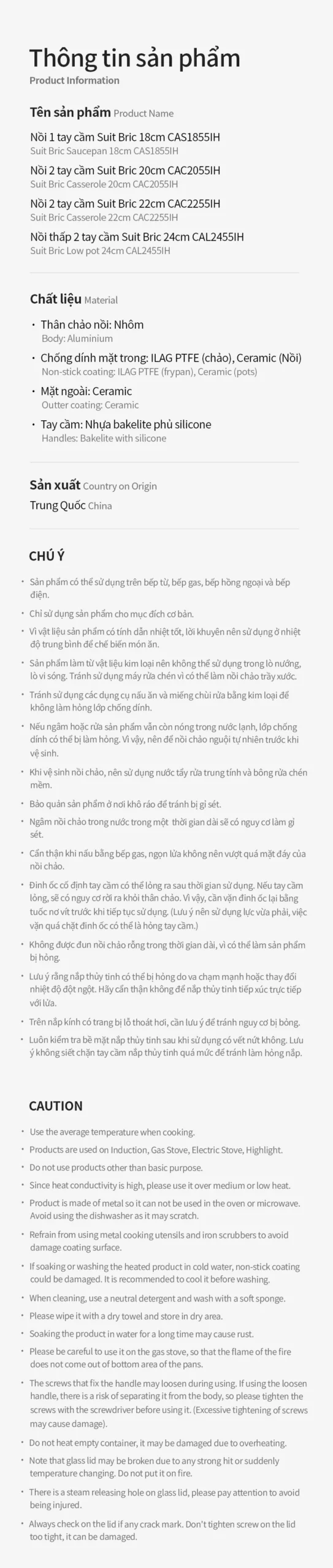 CAS/CAC/CAL - Nồi chống dính Suit Bric LocknLock màu ivory - 4 size (18cm, 20cm, 22cm, 24cm) - LocknLock Cần Thơ