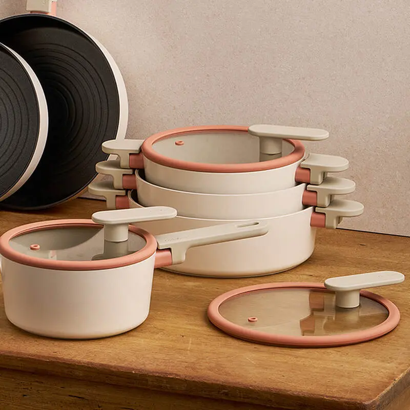 CAS/CAC/CAL - Nồi chống dính Suit Bric LocknLock màu ivory - 4 size (18cm, 20cm, 22cm, 24cm) - LocknLock Cần Thơ