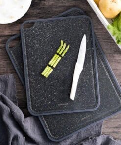 CKD009S2 - Bộ 2 Cái Thớt Nhựa Edge Marble Antibacterial 290*220Mm, 350*260Mm - Màu Đen - LocknLock - LocknLock Online