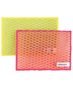 ETM156 - Miếng Rửa Chén Bát Hai Mặt Lock & Lock, 10x14Cm, 2Pcs - Màu Hồng/Vàng - LocknLock - LocknLock Online