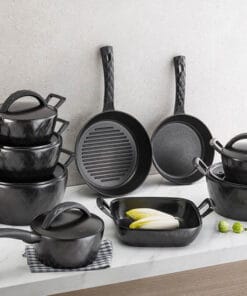 Các size nồi Lock&Lock Salon 2 tay cầm: 18cm – 20cm – 24cm (thành thấp/cao)