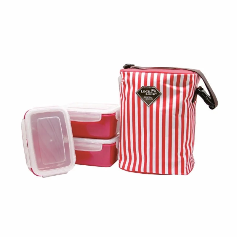 HAF101 - Bộ Hộp Cơm Kèm Túi Giữ Nhiểt LocknLock - 4 Màu (Xanh Lá, Xanh Navy, Đỏ, Vàng) - Ảnh 3