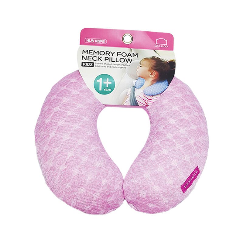 HLW182 - Gối Kê Cổ Memory Foam Dành Cho Trẻ Em LocknLock, 22x21x7cm, 140G - 2 Màu (Xanh Dương, Hồng) - LocknLock Online
