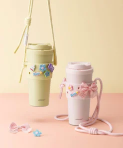 LHC3249S01 - Combo Ly giữ nhiệt & Quai đeo silicone LocknLock Energetic 550ml - 2 Màu (Vàng, Hồng Nhạt)