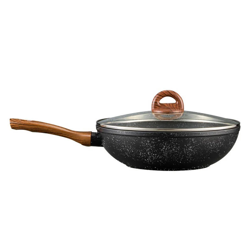 LBU1305 - Chảo Nhôm Sâu Lòng Chống Dính Baum Marble 30cm, 1 Tay Cầm, Nắp Thủy Tinh, LocknLock - LocknLock Online