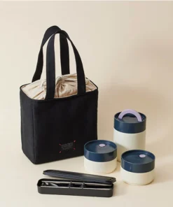 Alternative view of LHC8014IVY - Bộ hộp cơm giữ nhiệt LocknLock All-Fit Lunch Box (230ml*1, 310ml*1, 480ml*1, bộ đũa và thìa, túi)