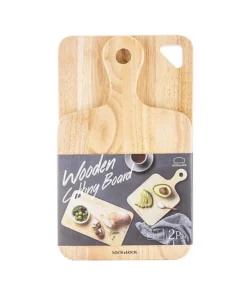 LWC001S2 - Bộ 2 Thớt Gỗ Cây Cao Su (1 Thớt Hình Chữ Nhật + 1 Thớt Ping Pong) - Locknlock - LocknLock Online