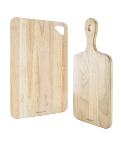 LWC001S2 - Bộ 2 Thớt Gỗ Cây Cao Su (1 Thớt Hình Chữ Nhật + 1 Thớt Ping Pong) - Locknlock - LocknLock Online