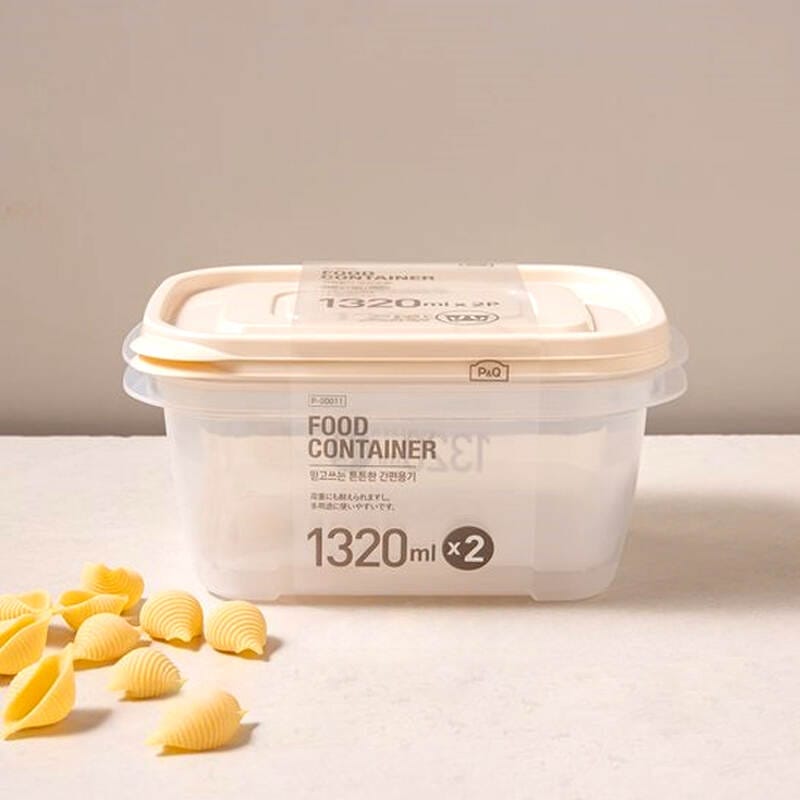P-00011IVY - Bộ hộp bảo quản P&Q E.Z Lock (HLE6420) 1320ml 2P Set - Màu ngà