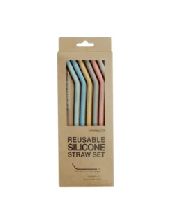 TLL080 - Bộ 6 Ống Hút Silicone Có Thể Tái Sử Dụng Kèm 2 Cọ Rửa Locknlock, 250x78Mm