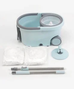 ETM971 - Bộ Cây Lau Nhà Xoay Sweepy Gồm Thùng Giặt, Cây Lau Và 2 Bông Lau - 7L - Màu Xanh - LocknLock