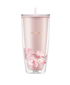 Alternative view of HAP509 - Ly nhựa hai lớp LocknLock Double Wall Cold Cup Cherry Blossom 750ml - 2 Màu (Màu Hồng, Màu Trắng)