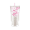 HAP509 - Ly nhựa hai lớp LocknLock Double Wall Cold Cup Cherry Blossom 750ml - 2 Màu (Màu Hồng, Màu Trắng)