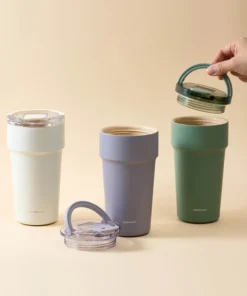 Alternative view of LHC4416 - Ly Giữ Nhiệt LocknLock 710ml Thép Phủ Sứ, Có Ống Hút - 3 màu ( Màu tím, Màu khaki, Màu trắng )