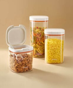 HTE904-HTE905-HTE906 - Hũ đựng thực phẩm kèm muỗng One Touch Canister - 2.3L, 1.7L, 1L - Màu trắng