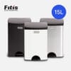 Thùng Rác Inox Fitis Premium 15L - Vuông đạp thấp - 3 Màu (Inox mờ, Trắng, Đen) - SPS1-901, SPS1-904, SPS1-903
