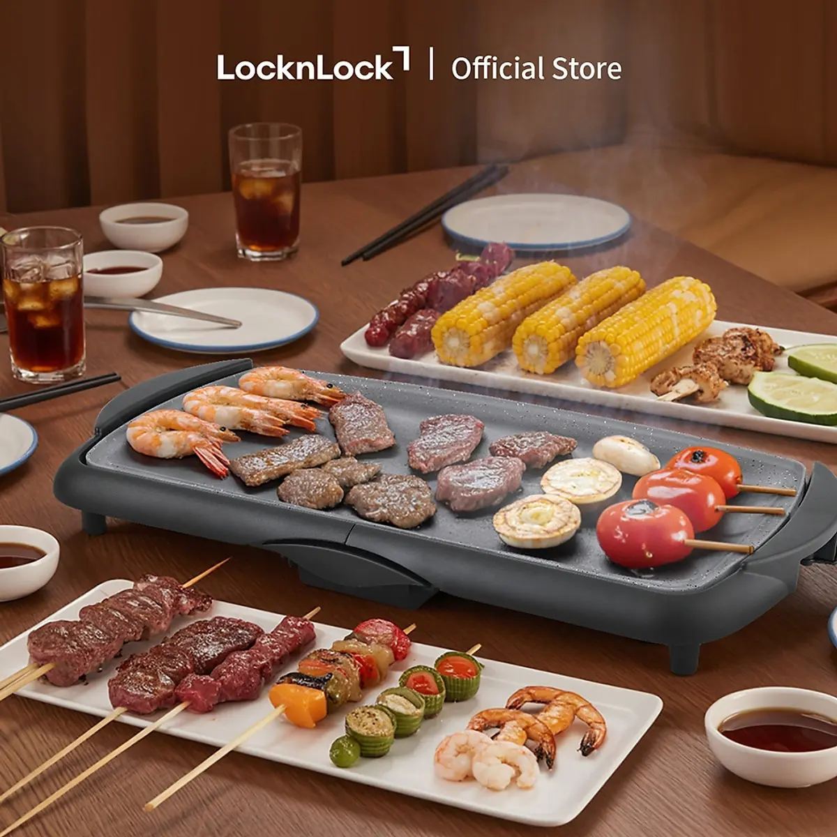 EJG262BLK - Bếp nướng điện Locknlock Electric grill pan 220-240V, 50-60Hz, 2000W- Màu đen - LocknLock Online