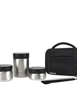 LHC8031SLV - Bộ hộp cơm giữ nhiệt Lock&Lock bằng thép không gỉ (460ml*1, 420ml*1, 280ml*1, đũa*1, túi*1) - Màu bạc - LocknLock Online