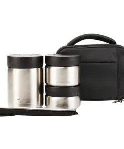 LHC8031SLV - Bộ hộp cơm giữ nhiệt Lock&Lock bằng thép không gỉ (460ml*1, 420ml*1, 280ml*1, đũa*1, túi*1) - Màu bạc - LocknLock Online