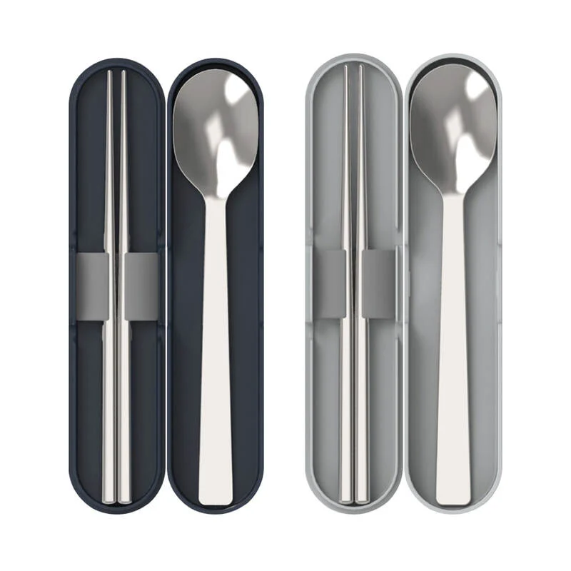 HPL105 - Bộ Muỗng Đũa Lock&Lock Bằng Thép Không Gỉ - 2 Màu (Xám, Xanh Navy)