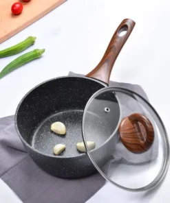 Alternative view of LBU1181 - Chảo nhôm sâu lòng chống dính BAUM Marble 18cm, 1 tay cầm, nắp thủy tinh, hiệu Lock&Lock