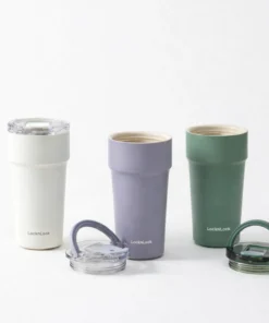 LHC4416 - Ly Giữ Nhiệt LocknLock 710ml Thép Phủ Sứ, Có Ống Hút - 3 màu ( Màu tím, Màu khaki, Màu trắng )
