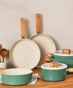 Chảo chống dính LocknLock Suit Sage IH phủ sứ ceramic dùng được bếp từ, bếp gas, bếp hồng ngoại và bếp điện